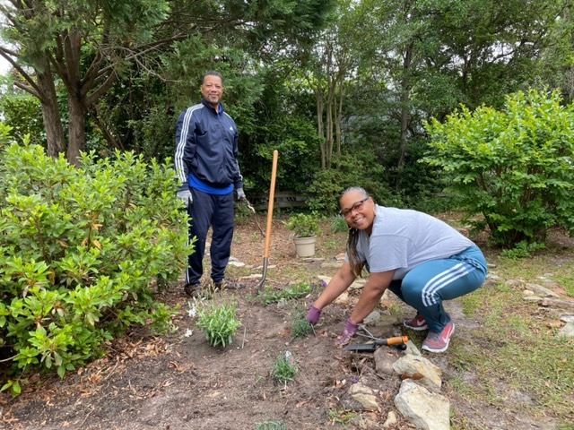 Lavonda and Myron both hard at work.