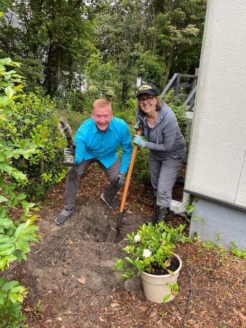 There's Shirley and Richard together again at Unity planting.