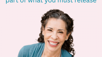 Pink background , picture of Reverend Ellen, Title of the blog article